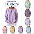 thumbnail image 1 of Tsesme Women’s Striped Sweatshirt - Round Neck Button Pullover Tops - Long Sleeve Relaxed Fits Fall Fashion Sweatshirt Tops, 1 of 6