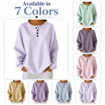 thumbnail image 1 of Tsesme Women’s Striped Sweatshirt - Round Neck Button Pullover Tops - Long Sleeve Relaxed Fits Fall Fashion Sweatshirt Tops, 1 of 6