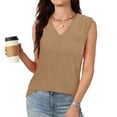 thumbnail image 1 of Tsesme Women’s Tank Tops Loose Fits Fashion Summer Soft Pleated V Neck Sleeveless T-Shirt Comfy Casual Camisole, 1 of 6