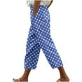 thumbnail image 1 of Tsesme Women’s&nbsp;polka Dot Capris, Summer Straight Elastic Waist Casual Trousers, Fashion Loose Pants with Pockets, 1 of 5
