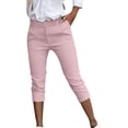 thumbnail image 1 of Tsesme Work Capris Pants for Women Slim Fits Button Waist Pants with Pockets Summer Fashion Business Cropped Trousers ,XXL, 1 of 9