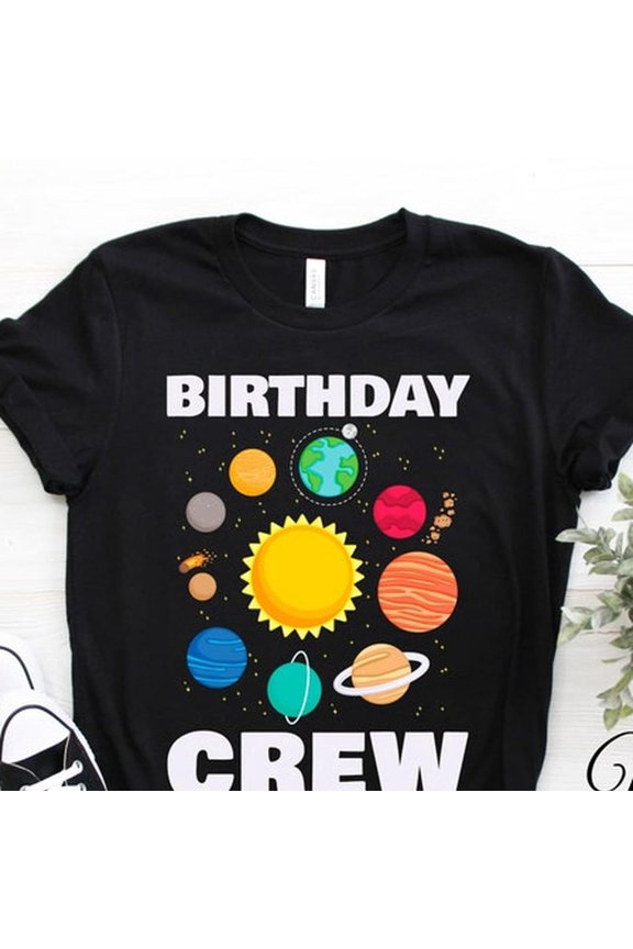 [Tshirt]Birthday Crew Space tshirt, Solar System, Galaxy Lover Gift Present, Dwarf Planets, Geeks Astronomy Astronaut Spaceman Party Costume Outfit