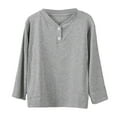 thumbnail image 1 of Tshirt Boys Grey Long Sleeve Shirt Boys Crew Neck T-Shirts Boys Fall Shirts Girl Clothes Size 9-12 Months, 1 of 3