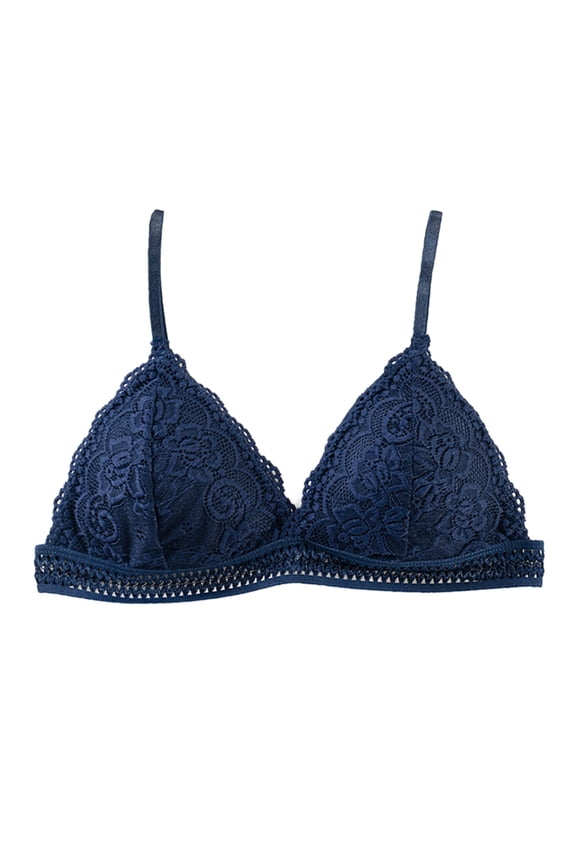 Tshirt Bras For Women No Underwire French Thin Lace Lace With Padded Blue Bralette One Size