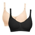 thumbnail image 1 of Tshirt Bras for Women, Comdrip Wireless Bras for Women Lace V Neck No Underwire Bra Braslettes Full Coverage Plus Size Everyday Bras Wireless Bras Women Black XL, 1 of 3