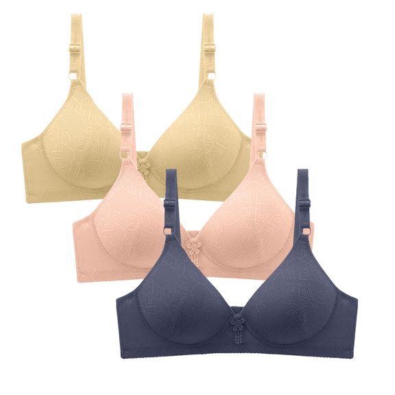 Tshirt Bras for Women, Hugcore Large Sized Bras without Rings Side Breasts Top Support Underwear Women's Thin Cotton Smooth Mother's Bra Cover Supportive Bras for Women Red 2XL