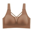 thumbnail image 1 of Tshirt Bras for Women, Xunlbb Women's Non-Magnetic No Steel Ring Plus Size Thin Adjustable Bra Gathered Comfortable Sexy Lace Bra Daily Bra(Brown,XXXXXL), 1 of 8