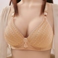 thumbnail image 1 of Tshirt Bras for Women New Woman's Embroidery Back Buckle Thin Style Ventilate Bra Without Underwire Style B-73 Beige, 1 of 5