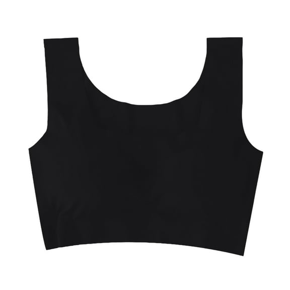 Tshirt Bras for Women Seamless Wire Free High Support 360 Stretch Longline Sport Bra Push Up Bra Full Coverage Underwear Black 34
