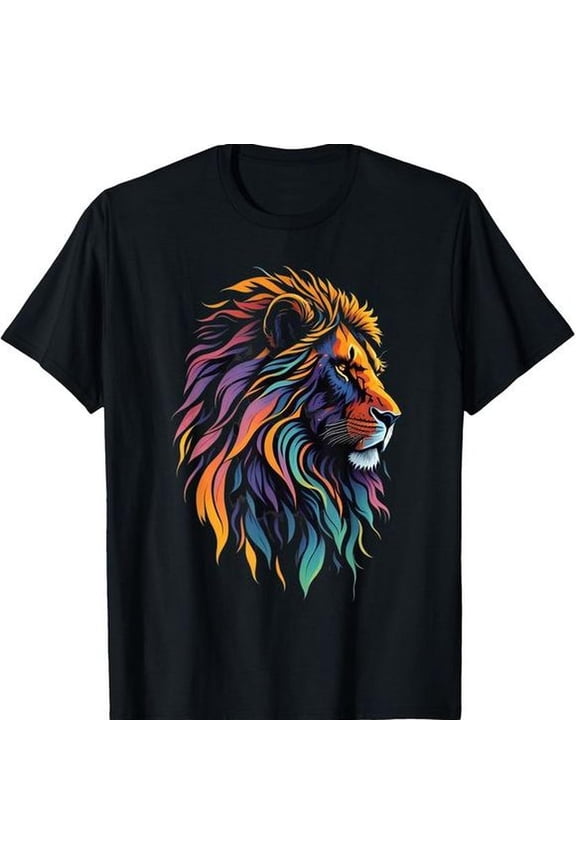 [Tshirt]Cool Colorful Lion Head Graphic Leo August Birthday tshirt