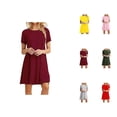 thumbnail image 1 of Tshirt Dress Women Short Sleeve Crewneck Loose Fit Flowy Mini Dresses Summer Casual House Dress Lounge Dresses, 1 of 5