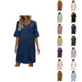 thumbnail image 1 of Tshirt Dress Women Summer Chiffon Short Sleeve V Neck Polka Dot Casual Mini Dresses T Shirt Dresses for Women, 1 of 6