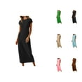 thumbnail image 1 of Tshirt Dress Women Summer Short Sleeve Crewneck Loose Fit Casual Beach Long Maxi Dresses T Shirt Dresses for Women, 1 of 6