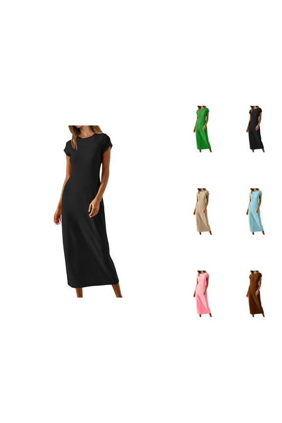 Tshirt Dress Women Summer Short Sleeve Crewneck Loose Fit Casual Beach Long Maxi Dresses T Shirt Dresses for Women