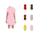 thumbnail image 1 of Tshirt Dress Women Summer Short Sleeve Crewneck Loose Fit Lightweight Casual Mini Dresses T Shirt Dresses for Women, 1 of 6