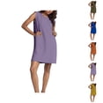 thumbnail image 1 of Tshirt Dress Women Summer Sleeveless Crewneck Loose Fit Lightweight Casual Mini Dresses T Shirt Dresses for Women, 1 of 5