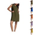 thumbnail image 1 of Tshirt Dress Women Summer Sleeveless Crewneck Loose Fit Lightweight Casual Mini Dresses T Shirt Dresses for Women, 1 of 5