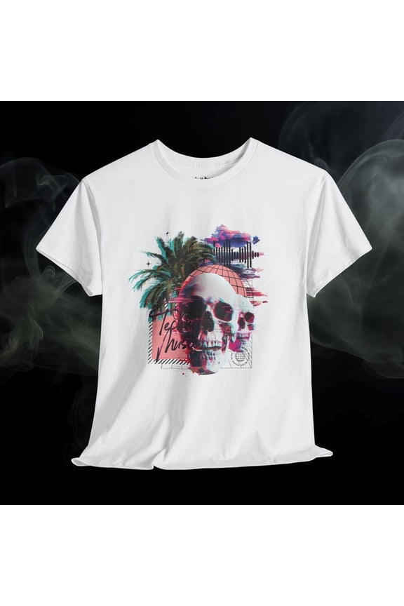 [Tshirt]Edgy Skull Graphic Tee, Casual Wear, Festival Outfit, Streetwear Essential, Unisex T-Shirt, Electro Music Lovers, Gift Idea