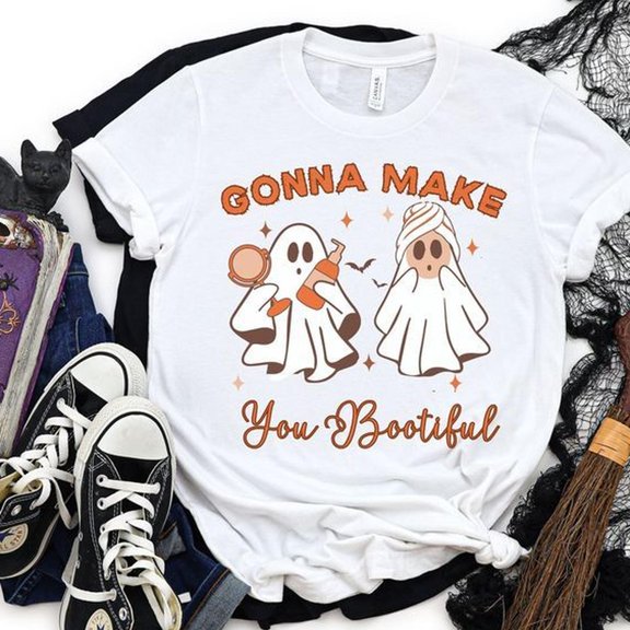 [Tshirt]Esthetician Shirt, Boo-tiful Skin Shirt for Esthetician Gift , Vintage Skincare Ghost Halloween Shirt, Gift for Dermatologist, Trendy Shirt (1)