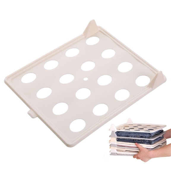 Tshirt Organizer for Clothes Storage, Clothes Folding Board, Stackable Closet Organizer with Easy Access, Shirt Folder Board with Non-Slip Card Slot Plastic Closet Storage Organizers