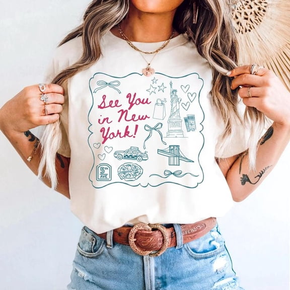 [Tshirt]See You in New York Shirt, Summer Shirt, Coquette NYC Travel Tee, Girls Weekend, NYC Lover Shirt, Travel T-shirt, Family Vacation Shirt - Etsy