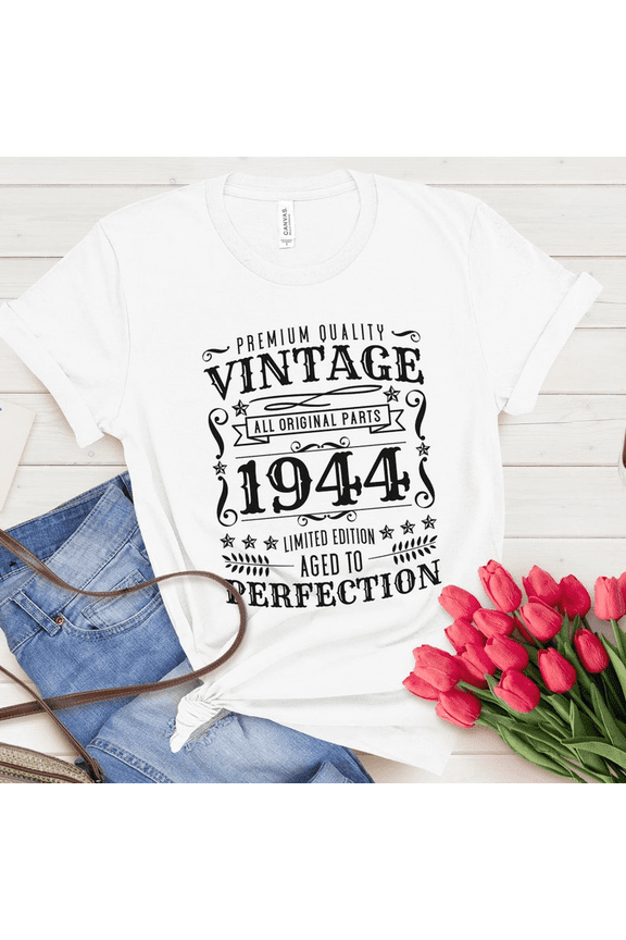[Tshirt]Vintage 1944 t-shirt 80th Birthday Shirt 1944 Birthday Uni t-shirt
