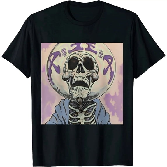Tshirt Women Men Crewneck Short Sleeve Skull T-Shirt