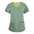 thumbnail image 1 of Tshirt Women Women Fashion Printed Short Sleeve V Neck Pattern Tops Pocket Working T-shirts, 1 of 3