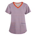 thumbnail image 1 of Tshirt Women Women Fashion Printed Short Sleeve V Neck Pattern Tops Pocket Working T-shirts, 1 of 3