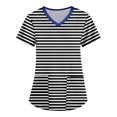 thumbnail image 1 of Tshirt Women Women Fashion Printed Short Sleeve V Neck Pattern Tops Pocket Working T-shirts, 1 of 3