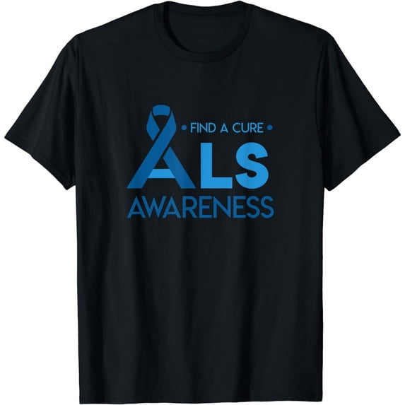 Tshirt for ALS Awareness in May Blue Ribbon Shirt