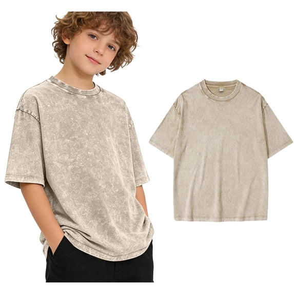 Tshirt for Boys Short Sleeve Crew Neck T Shirts Distressed Oversized Tops Basic Tees Summer Tops Boys Size 6-8 Years Clothes