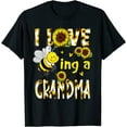 thumbnail image 1 of Tshirt for Women Mother's Day Gift I Love Being A Grandma Sunflower Bee Casual Short Sleeve Tops Black Small, 1 of 4