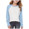 thumbnail image 1 of Tshirts For Kids Girls Kids Clothes Girl's Color Block Cotton Long Sleeve T Shirts Crewneck Loose Fit Tunic Tops Fall Casual Blouses, 1 of 5