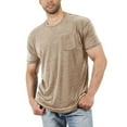 thumbnail image 1 of Tshirts For Men Loose Solid Short Sleeved Round Neck Pocket T Shirt Summer Casual Tee Tops, 1 of 4
