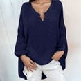 thumbnail image 1 of Tshirts For Women Summer Solid Color V Neck Long Sleeve Casual Tops Outwear, 1 of 3