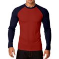 thumbnail image 1 of Tshirts Shirts for Men Casual Sporty Color Block Long Sleeve Compression Tees Comfortable Slim Fit Crew Neck Spring Summer Shirts for Men Navy XXXL, 1 of 4