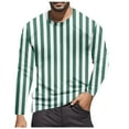 thumbnail image 1 of Tshirts Shirts for Men Casual Striped Color Blocked Crew Neck Long Sleeve Tees Stretchy Fall Warm Basic Trendy Shirts for Men Green L, 1 of 4
