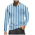thumbnail image 1 of Tshirts Shirts for Men Crew Neck Casual Striped Color Blocked Long Sleeve Tees Stretchy Basic Trendy Fall Warm Men's Shirts Blue L, 1 of 4