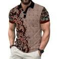 thumbnail image 1 of Tshirts Shirts for Men Floral Printed Casual Short Sleeve Button Up Collared Polo Shirts Breathable Summer Comfortable Slimming Men Shirts A L, 1 of 6