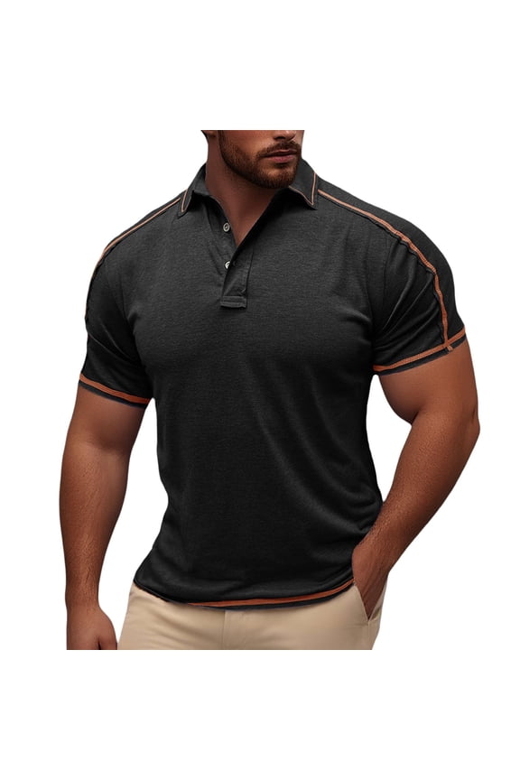 Tshirts Shirts for Men Short Sleeved Comfortable Summer Casual Slim Fit Golf Breathable Sport Stretchy Top