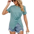 thumbnail image 1 of Tshirts Shirts for Women Crew NeckShort Sleeves Loose Fit Green Summer Top for Women, 1 of 4