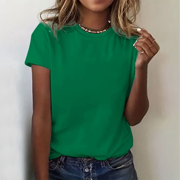 Tshirts Shirts for Women Short Sleeves Crew Neck Basic Tee Shirt Spring Tops Work Tops for Women
