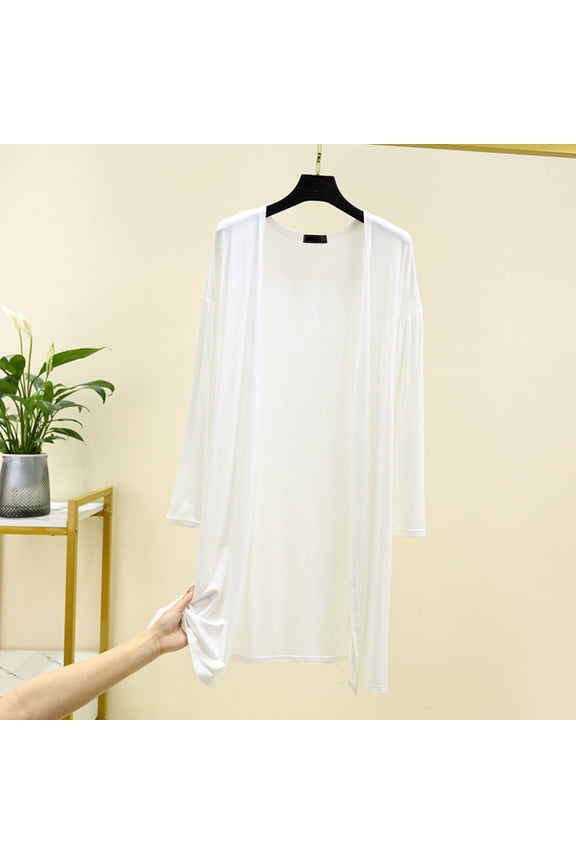 Tshirts for Women's Cardigan Summer Clothes Knitted Long Sleeve Jacket Shawl Loose Korean Long Thin Air Conditioning Shirt Women Ladies Tops and Blouses