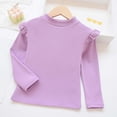 thumbnail image 1 of Tshirts for Girls with Ruffles Purple Long Sleeve T-Shirt Girls Casual Crewneck Basic Tees Fall Clothes Little Girls Shirts 9-10 Years, 1 of 4