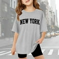 thumbnail image 1 of Tshirts for Kids Boys New York Letter Printed Short Sleeve Casual Oversized Summer T Shirts Boys Graphic Tees for Teens 13-14 Years, 1 of 5