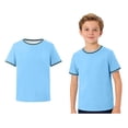 thumbnail image 1 of Tshirts for Kids Boys Short Sleeve Sky Blue Shirts for Boys Athletic Shirts Summer Outfit 13-14 Years Boys Clothes, 1 of 6
