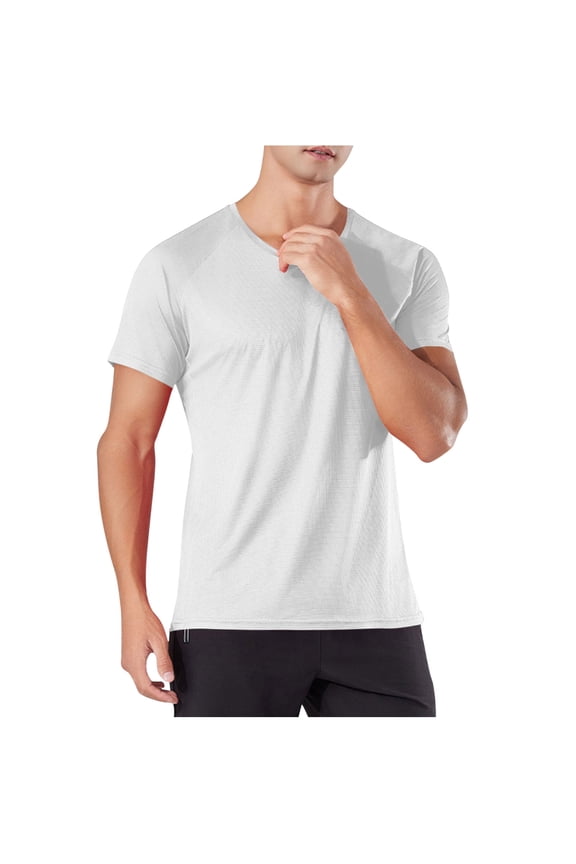 Tshirts for Men Loose Fitted Short Sleeve Crew Neck Tops Moisture Wicking Running T Shirts