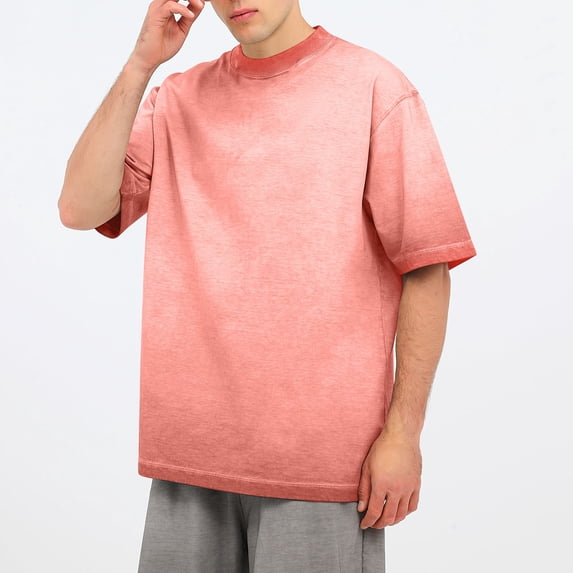 Tshirts for Men, Xunlbb Men's Casual Round Neck Solid Color Sports Washed Cotton Retro Distressed T-shirt