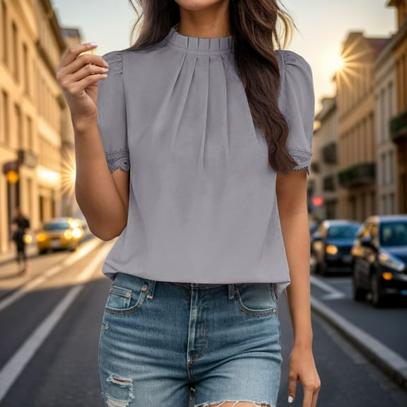 Tshirts for Women Casual Printing Short Sleeves V Neck Loose T Shirt Blouse Tops Ladies Tops and Blouses